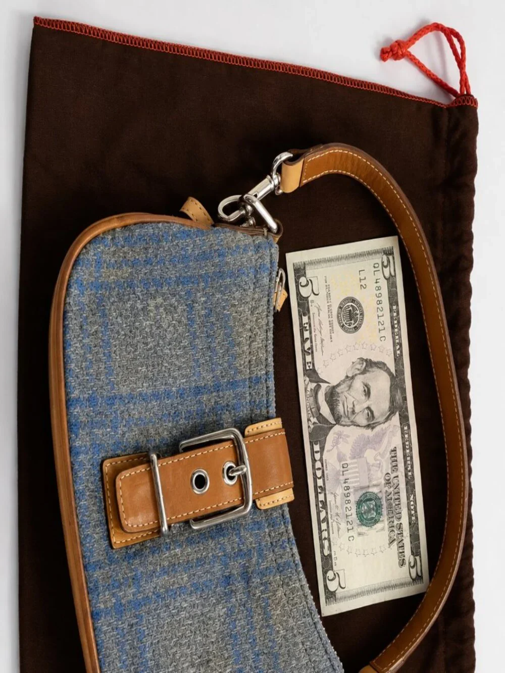 RARE VINTAGE COACH 2003 Blue & Gray Tweed Shoulder Bag – Style 7565 – NEW with O